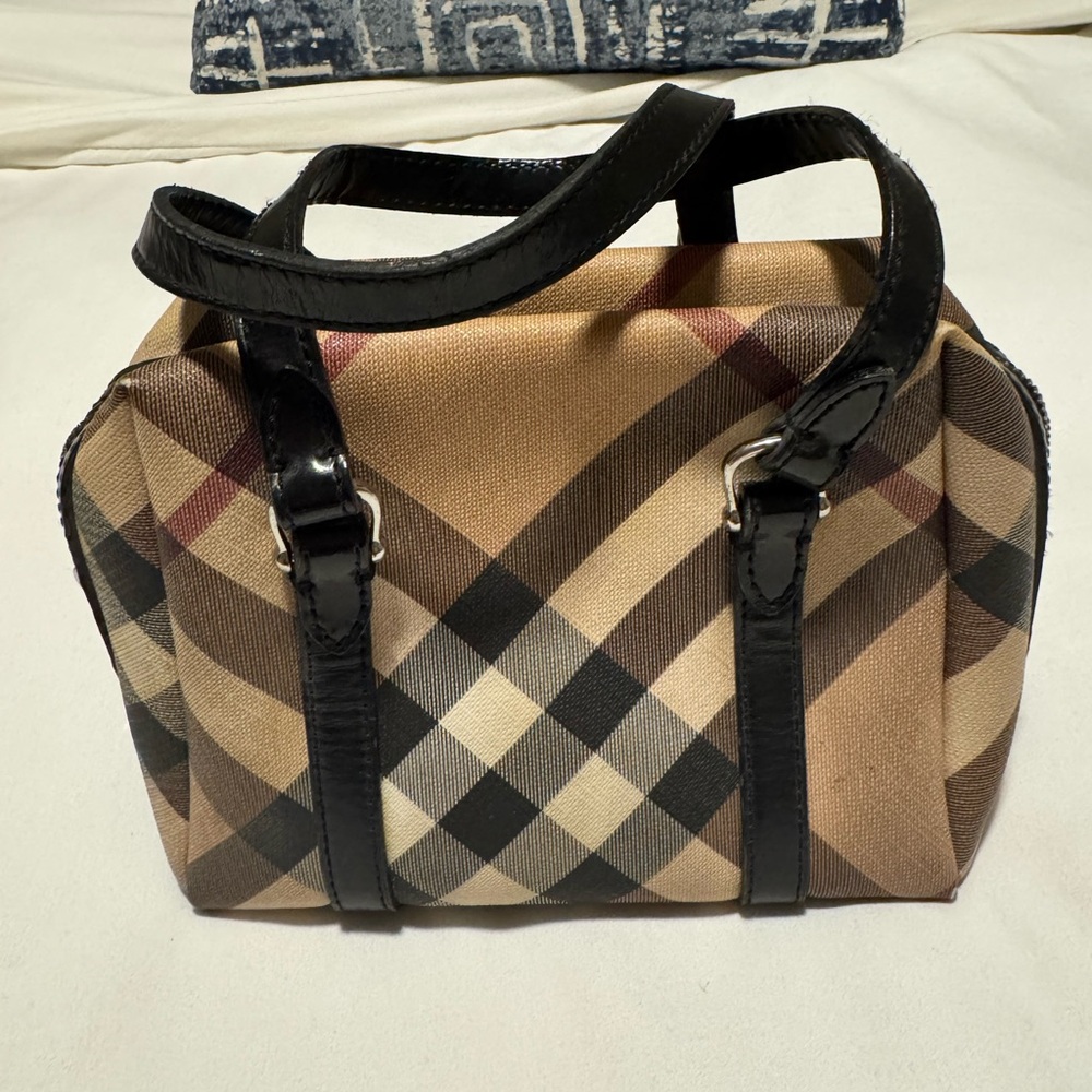 Authentic Vintage Burberry Mini Nova Check Boston Hand Bag